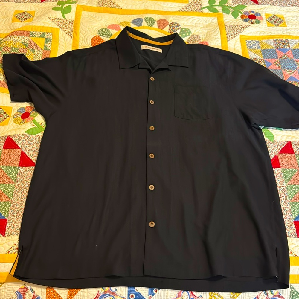 Black Tommy B third and long football shirt